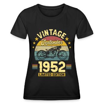 Vintage September 1952 70 years Anniversary - Women's Functional T-Shirt - black - Front - AI Model Female 172 light (172cm)