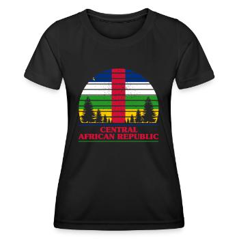 République centrafricaine - T-shirt sport Femme - noir - Devant - AI Model Female 172 light (172cm)
