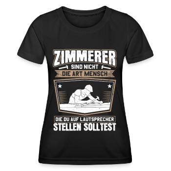 Zimmerer Zimmermann Zimmerei Carpenter Carpentry - Frauen Funktions-T-Shirt - Schwarz - Vorne - AI Model Female 172 light (172cm)