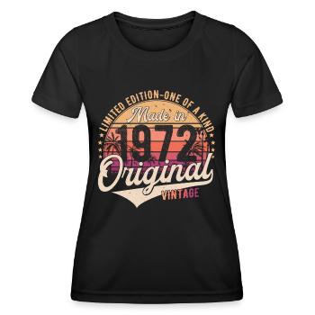 1972 Vintage Born Vintage Cadeau d’anniversaire - T-shirt sport Femme - noir - Devant - AI Model Female 172 light (172cm)