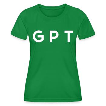 Humour Beauf Lettre GPT Jeu De Mots - T-shirt sport Femme - vert - Devant - AI Model Female 172 dark (172cm)