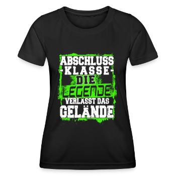 Abschlussklasse - Die Legende - Abitur - Matura - Frauen Funktions-T-Shirt - Schwarz - Vorne - AI Model Female 172 light (172cm)