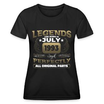 Légende Née en 1993 Cadeau d’anniversaire du 29 juillet - T-shirt sport Femme - noir - Devant - AI Model Female 172 light (172cm)