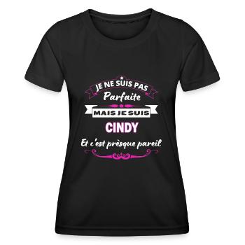 je ne suis pas Parfaite Cindy - T-shirt sport Femme - noir - Devant - AI Model Female 172 light (172cm)