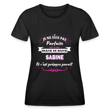 je ne suis pas Parfaite Sabine - T-shirt sport Femme - noir - Devant - AI Model Female 172 light (172cm)