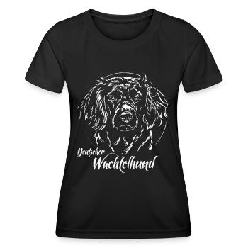 DEUTSCHER WACHTELHUND Jagdhunde Jagdhund Wilsigns - Frauen Funktions-T-Shirt - Schwarz - Vorne - AI Model Female 172 light (172cm)