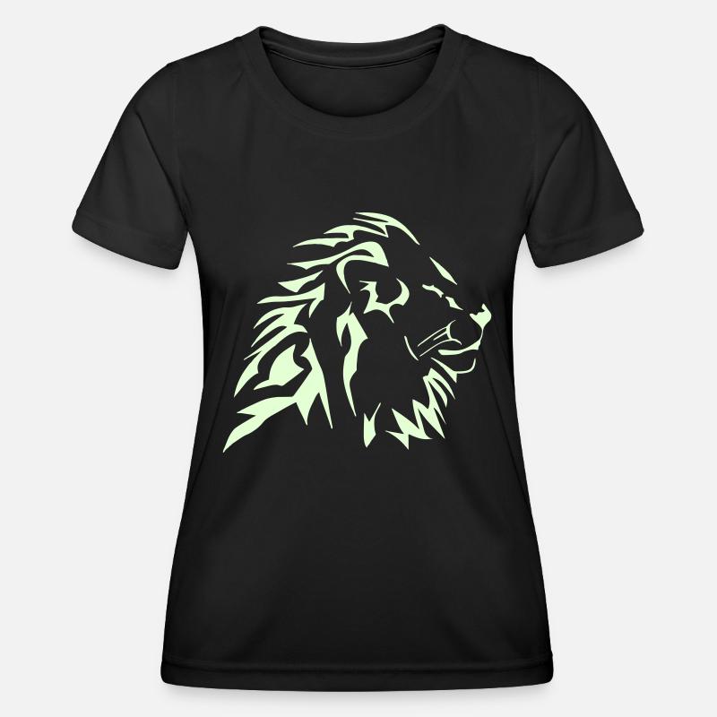 tshirt vector tribal lion - Women's Functional T-Shirt - black