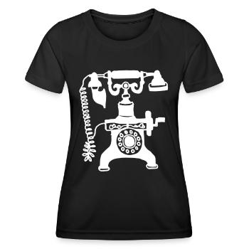 téléphone - T-shirt sport Femme - noir - Devant - AI Model Female 172 light (172cm)
