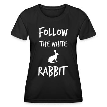 Suivez le lapin blanc - T-shirt sport Femme - noir - Devant - AI Model Female 172 light (172cm)
