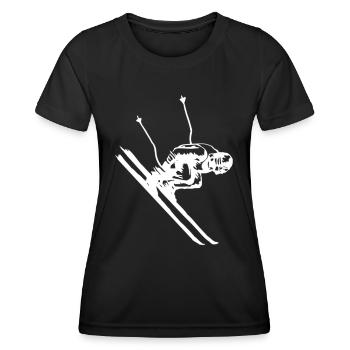 Skifahrer, Skifahren - Frauen Funktions-T-Shirt - Schwarz - Vorne - AI Model Female 172 light (172cm)