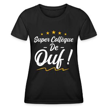 Super Collègue De Ouf | Collègue travail - T-shirt sport Femme - noir - Devant - AI Model Female 172 light (172cm)
