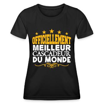 Cascadeur | meilleur Cascadeur | légende Cascadeur - T-shirt sport Femme - noir - Devant - AI Model Female 172 light (172cm)