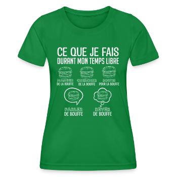 Burger Cadeau Drôle Humour Bouffe Rigolo !! - T-shirt sport Femme - vert - Devant - AI Model Female 172 dark (172cm)