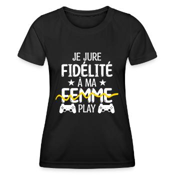 Meilleur Gamer | cadeau pour un Gamer marié - T-shirt sport Femme - noir - Devant - AI Model Female 172 light (172cm)