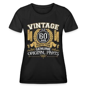 Vintage 60 years - birthday gift 60 years - Women's Functional T-Shirt - black - Front - AI Model Female 172 light (172cm)