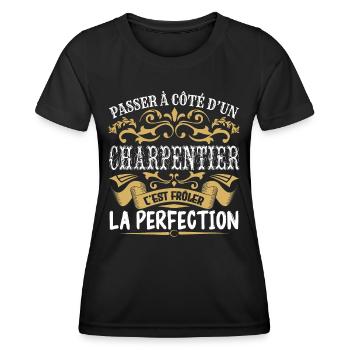 Le Meilleur Charpentier | Charpentier à la perfect - T-shirt sport Femme - noir - Devant - AI Model Female 172 light (172cm)