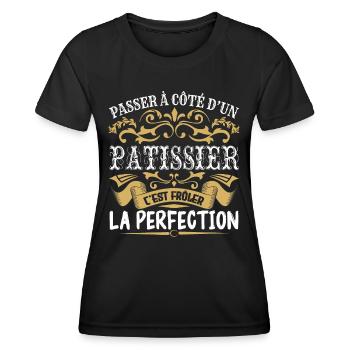 Le Meilleur Patissier | Patissier à la perfection - T-shirt sport Femme - noir - Devant - AI Model Female 172 light (172cm)