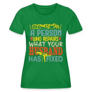 Elektriker - Frauen Funktions-T-Shirt - Kelly Green - Vorne - AI Model Female 172 dark (172cm)