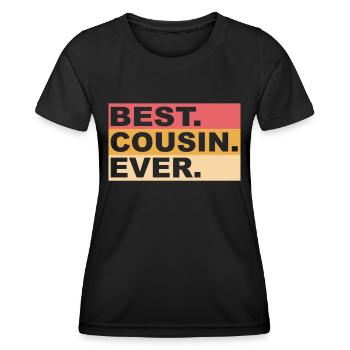 Idée cadeau de la famille Cousin - T-shirt sport Femme - noir - Devant - AI Model Female 172 light (172cm)
