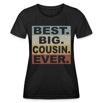 Idée cadeau de la famille Cousin - T-shirt sport Femme - noir - Devant - AI Model Female 172 light (172cm)