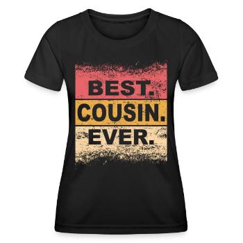 Idée cadeau de la famille Cousin - T-shirt sport Femme - noir - Devant - AI Model Female 172 light (172cm)