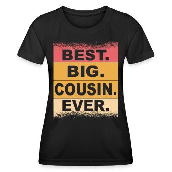 Idée cadeau de la famille Cousin - T-shirt sport Femme - noir - Devant - AI Model Female 172 light (172cm)