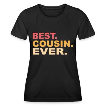 Idée cadeau de la famille Cousin - T-shirt sport Femme - noir - Devant - AI Model Female 172 light (172cm)