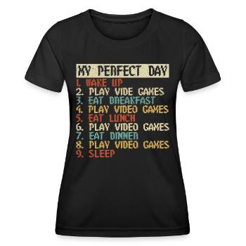 Gaming Retro Geschenkidee - Frauen Funktions-T-Shirt - Schwarz - Vorne - AI Model Female 172 light (172cm)