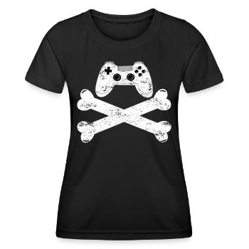 Idée cadeau rétro de jeu - T-shirt sport Femme - noir - Devant - AI Model Female 172 light (172cm)