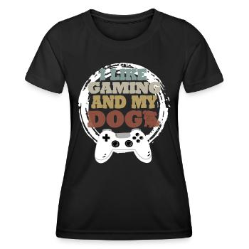 Gaming Dog Gift Idea - Women's Functional T-Shirt - black - Front - AI Model Female 172 light (172cm)