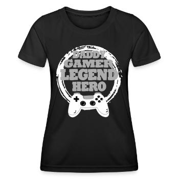 Daddy Gaming Retro Gift Idea - Women's Functional T-Shirt - black - Front - AI Model Female 172 light (172cm)