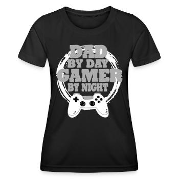 Daddy Gaming Retro Geschenkidee - Frauen Funktions-T-Shirt - Schwarz - Vorne - AI Model Female 172 light (172cm)