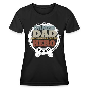 Daddy Gaming Retro Gift Idea - Women's Functional T-Shirt - black - Front - AI Model Female 172 light (172cm)