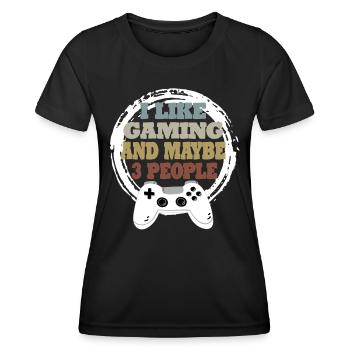 Gaming Retro Geschenkidee - Frauen Funktions-T-Shirt - Schwarz - Vorne - AI Model Female 172 light (172cm)
