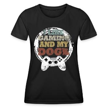 Gaming Dog Gift Idea - Women's Functional T-Shirt - black - Front - AI Model Female 172 light (172cm)