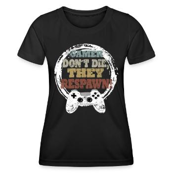 Gaming Retro Geschenkidee - Frauen Funktions-T-Shirt - Schwarz - Vorne - AI Model Female 172 light (172cm)