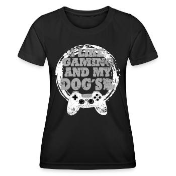 Gaming Hunde Geschenkidee - Frauen Funktions-T-Shirt - Schwarz - Vorne - AI Model Female 172 light (172cm)