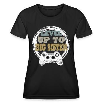 Schwester Gaming Retro Geschenkidee - Frauen Funktions-T-Shirt - Schwarz - Vorne - AI Model Female 172 light (172cm)