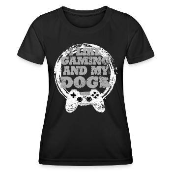 Gaming Dog Gift Idea - Women's Functional T-Shirt - black - Front - AI Model Female 172 light (172cm)