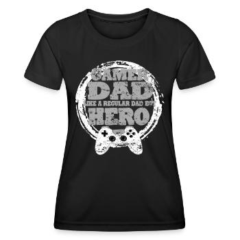 Daddy Gaming Retro Gift Idea - Women's Functional T-Shirt - black - Front - AI Model Female 172 light (172cm)