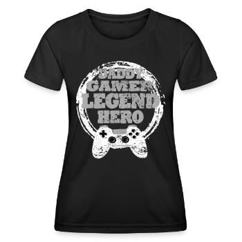 Daddy Gaming Retro Geschenkidee - Frauen Funktions-T-Shirt - Schwarz - Vorne - AI Model Female 172 light (172cm)