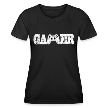 Gaming Retro Geschenkidee - Frauen Funktions-T-Shirt - Schwarz - Vorne - AI Model Female 172 light (172cm)