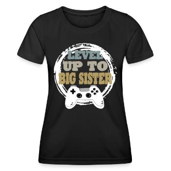 Schwester Gaming Retro Geschenkidee - Frauen Funktions-T-Shirt - Schwarz - Vorne - AI Model Female 172 light (172cm)