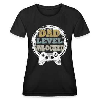 Daddy Gaming Retro Gift Idea - Women's Functional T-Shirt - black - Front - AI Model Female 172 light (172cm)