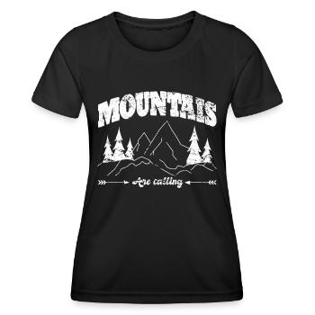 Idée cadeau de randonnée alpiniste - T-shirt sport Femme - noir - Devant - AI Model Female 172 light (172cm)