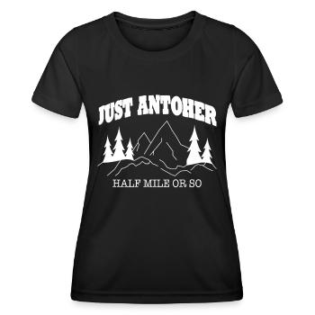 Funny outdoor outfit for hikers - Women's Functional T-Shirt - black - Front - AI Model Female 172 light (172cm)