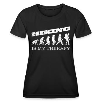 Lustiges Outdoor Outfit für Wanderer - Frauen Funktions-T-Shirt - Schwarz - Vorne - AI Model Female 172 light (172cm)