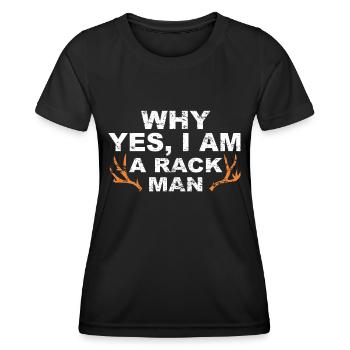 Hunter Jagt.Hirsch Gift Idea - Women's Functional T-Shirt - black - Front - AI Model Female 172 light (172cm)