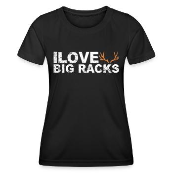 Hunter Jagt.Hirsch Idée cadeau - T-shirt sport Femme - noir - Devant - AI Model Female 172 light (172cm)