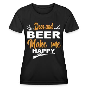 Hunter Jagt.Hirsch Gift Idea - Women's Functional T-Shirt - black - Front - AI Model Female 172 light (172cm)